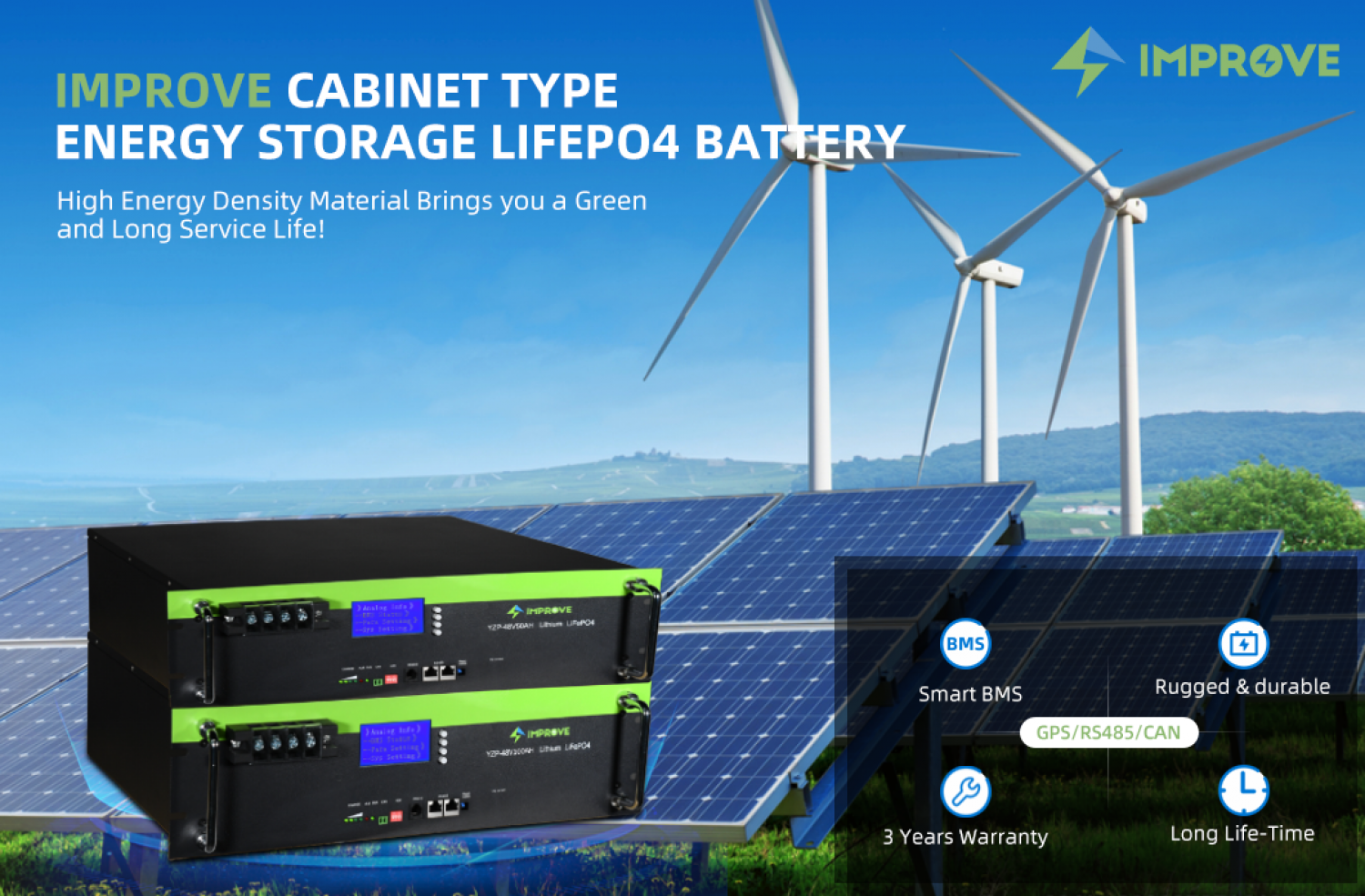 IMPROVE BATTERY Cabinet Type Energy Storage LiFePO4 Battery