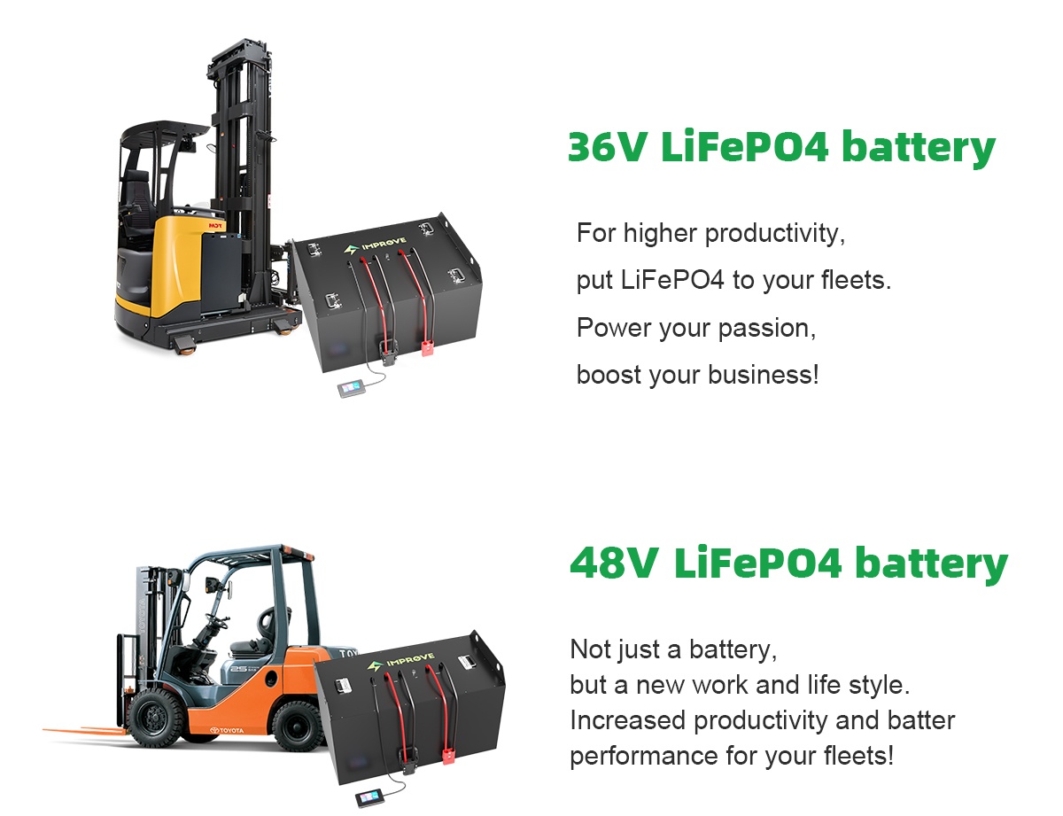IMPROVE LiFePO4 Forklift Battery, 36V and 48V series.